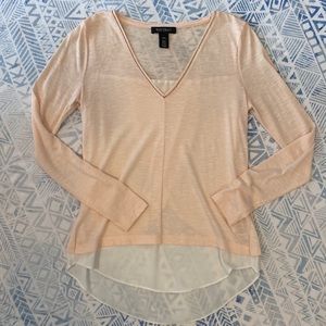 WHBM Pretty Peach Layered Top